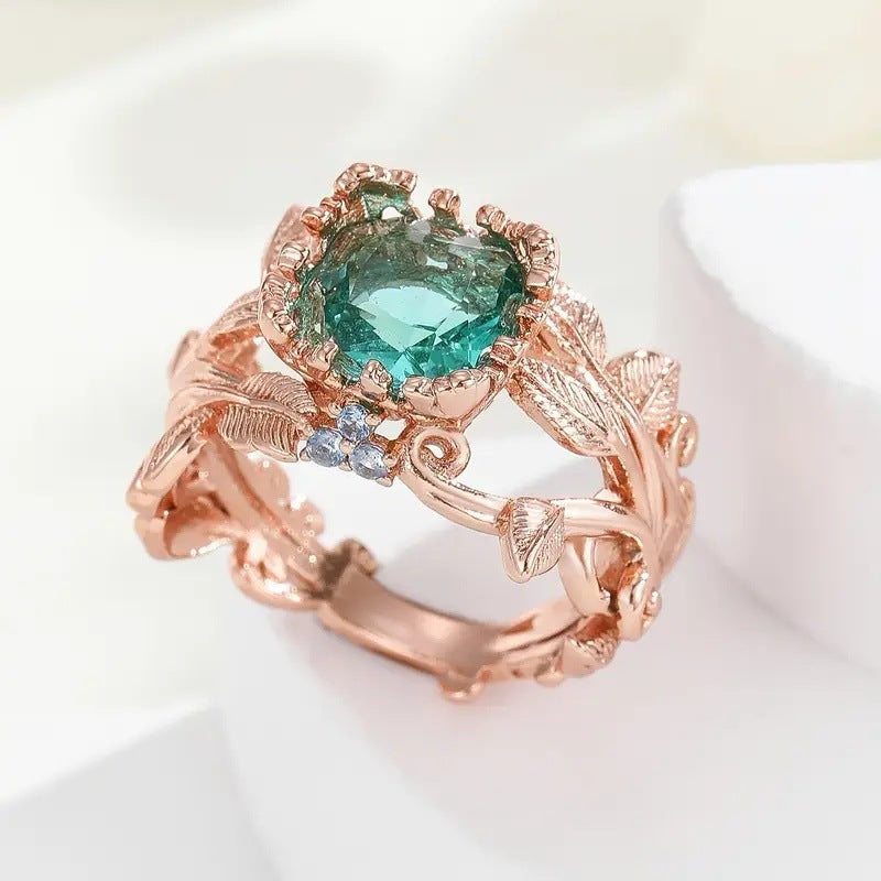 Nature Green Crystal Ring