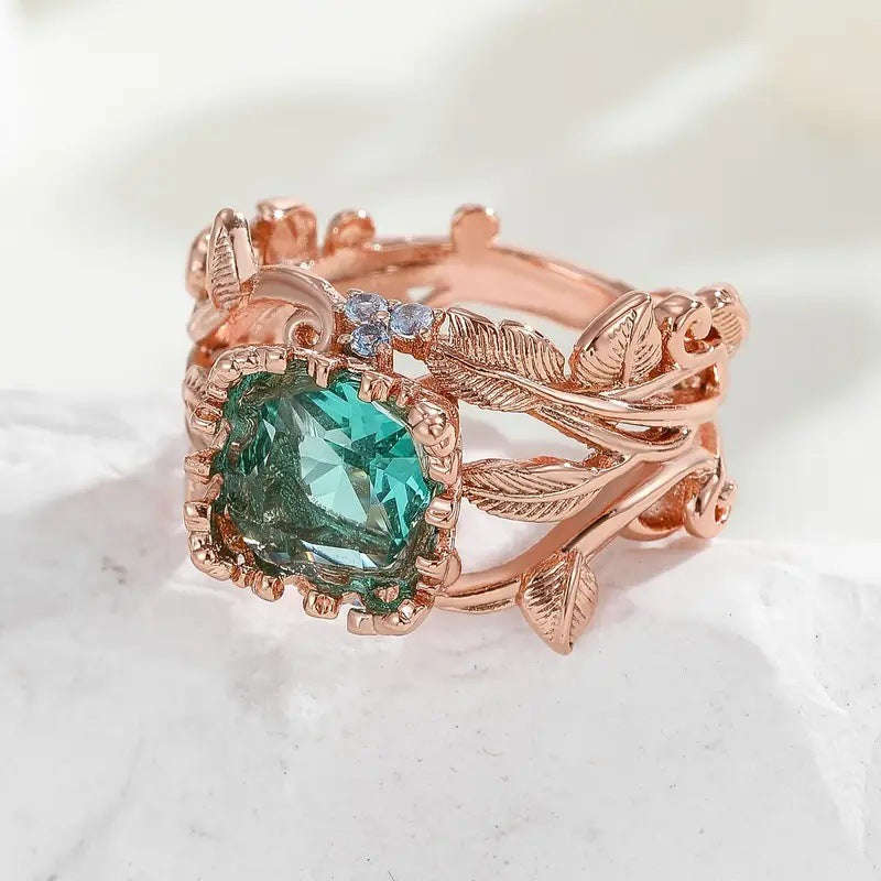 Nature Green Crystal Ring