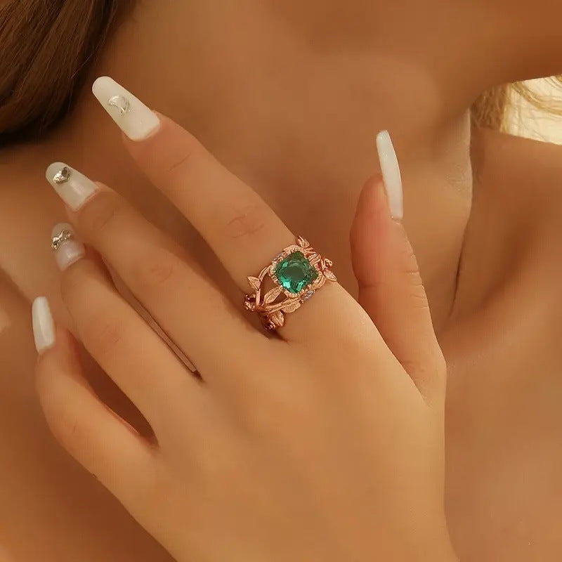 Nature Green Crystal Ring