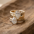 Vintage Double Zirconia Drop Ring