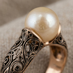 Vintage Pearl Golden Ring