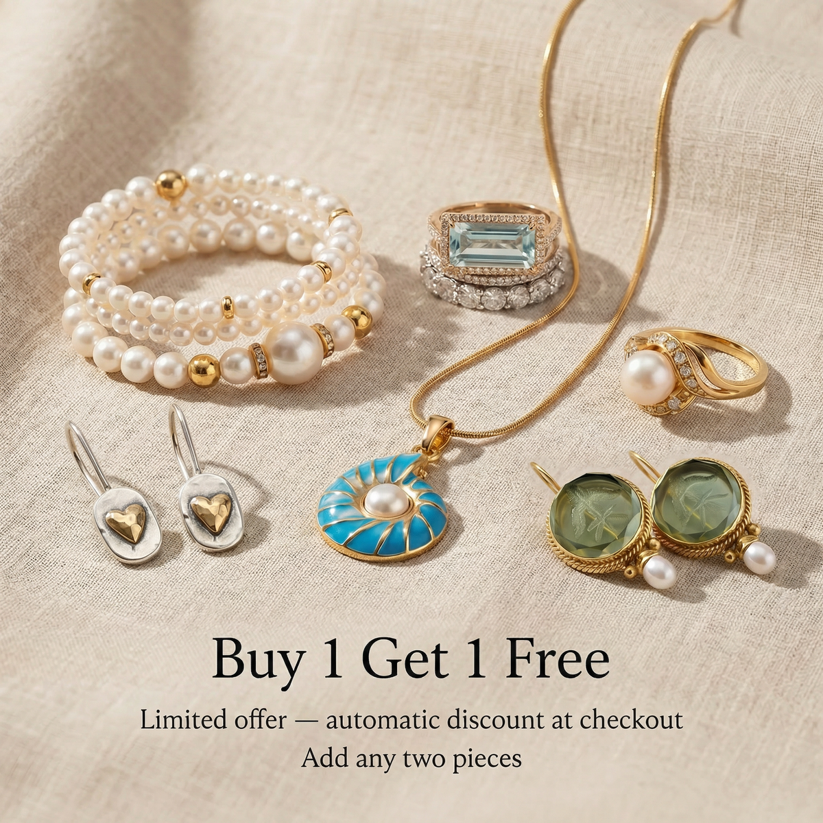 Inlaid Pearls Ring