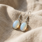 Oval Opal Drop Earrings
