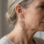 Open Spiral Drop Hoop Earrings with Curved Wire Detail