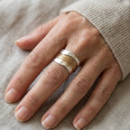 Wire Wrap Statement Ring in Silver and Gold Tone