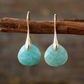 Amazonite Gold Drop Earrings