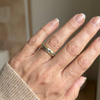 Vintage Multi-Gemstone Cluster Ring with Domed Gold Band